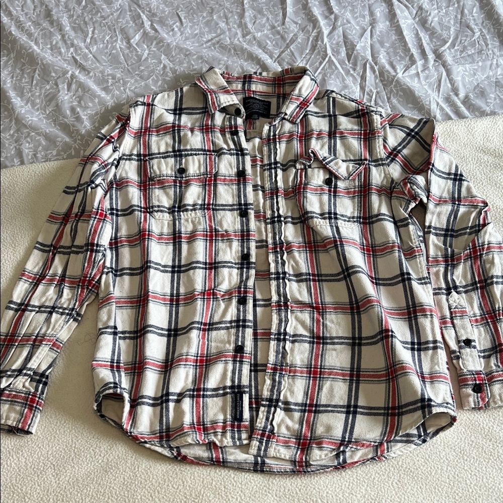 American Eagle Outfitters Red and Black Plaid Shirt